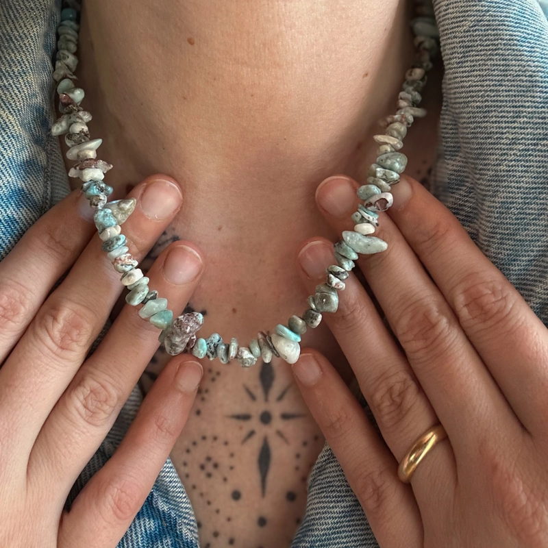 collana Chips Nic - Larimar